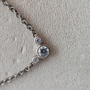 Elegant 925 RALPH LAUREN Silver Necklace with Crystal Accents